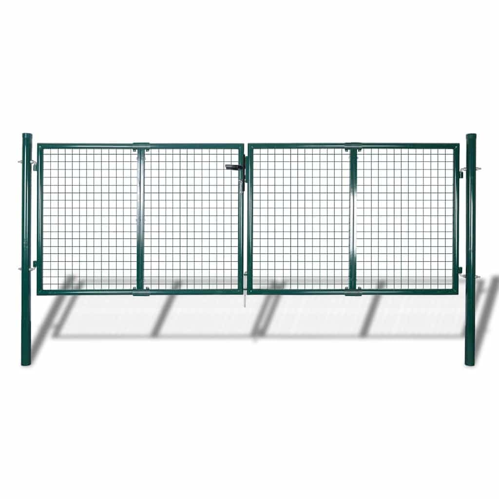 vidaXL Cancello per Recinzione in Acciaio 300x125 cm Verde