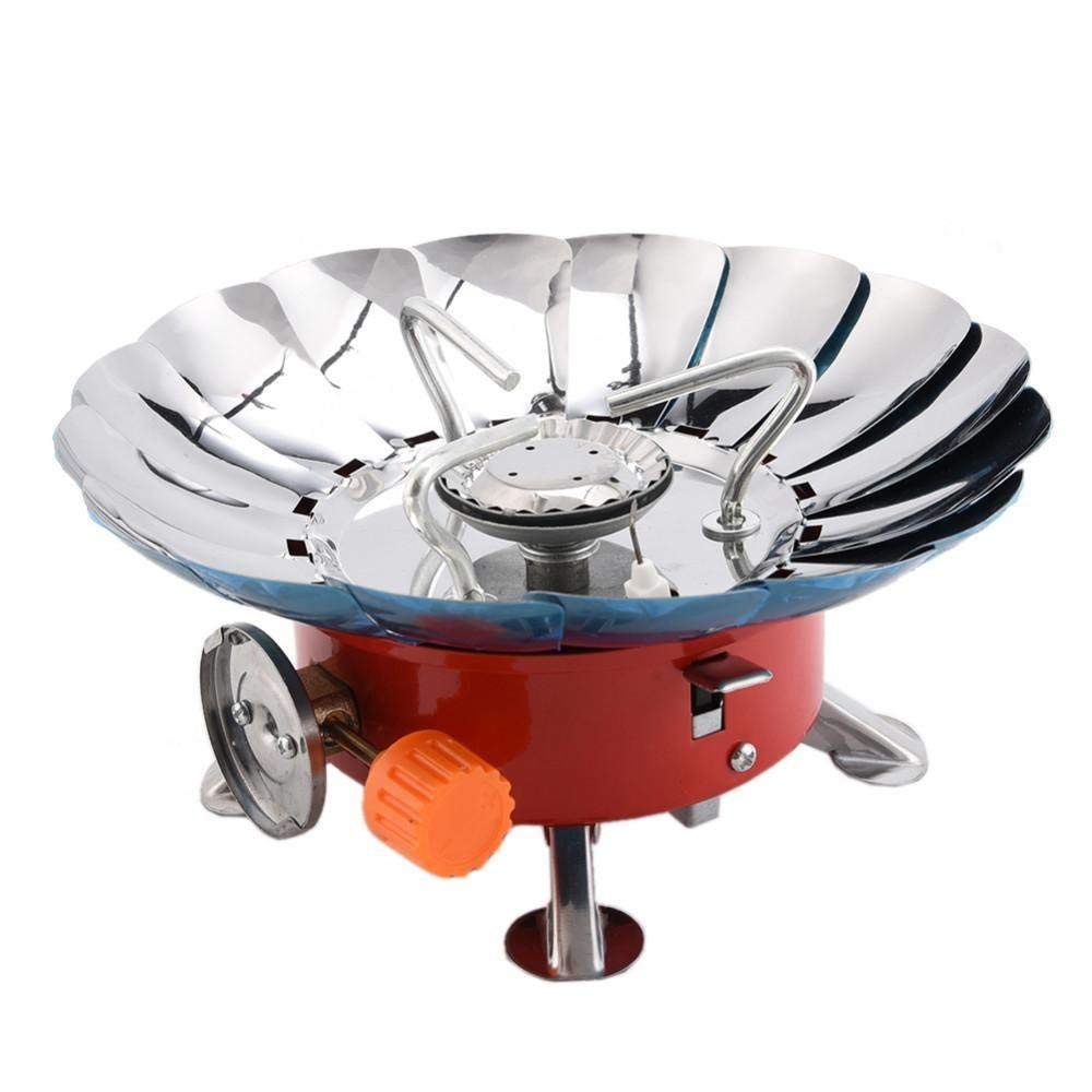 Ultralight Camping Stove Portable Mini Outdoor Folding Metal Camping Gas Stove Windproof Furnace Burner Backpacking Hiking (Red)-picture-12