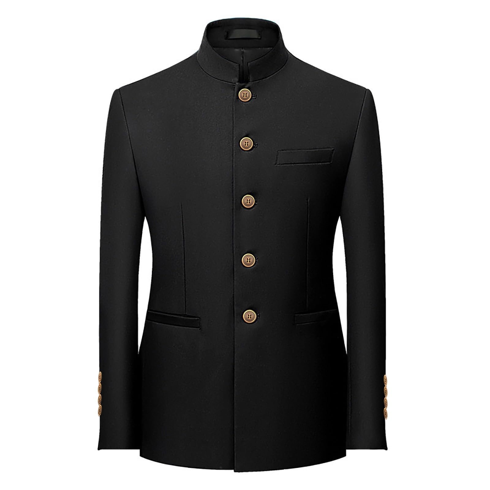 Chaqueta de traje para hombre – Chaqueta Blazer Hombre Slim Fit Chaqueta de boda ligera con cuello Mao Business Abrigo Chic Y Elegant Botón Abrigo Manga Larga Casual
