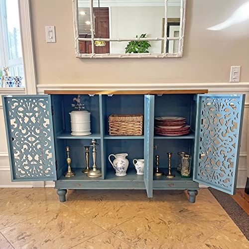 PHI-VILLA-Accent-Cabinet-with-Doors-Sideboard-Buffet-Cabinet-Distressed-Cupboard-Cabinet-for-Living-RoomDining-RoomHallway-Blue-Storage-Cabinet PHI VILLA Accent Cabinet with Doors Sideboard Buffet Cabinet Distressed Cupboard Cabinet for Living RoomDining RoomHallway Blue Storage Cabinet