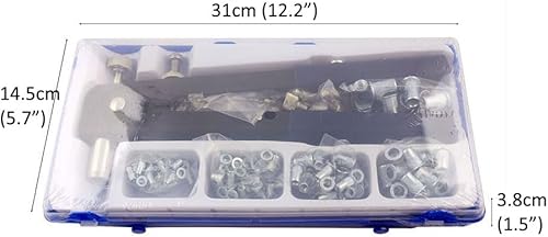 Miniatura 9 de Kit de herramientas de tuerca de remache de 86 piezas, juego de remaches de mano con tuerca de remache roscada M3/M4/M5/M6/M8 y mandril