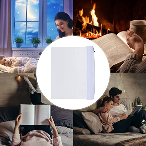 Image of Juesi Flat Book Light Page Book Light for Reading in Bed at Night Clear LED Book Full Page Light Illuminator Panel Plate Lamp Board Wireless (White)