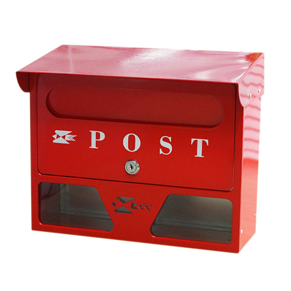 Amazon.co.jp: Post Box 鉄製 Cap形 郵便 Box Red Mail Box 並行輸入