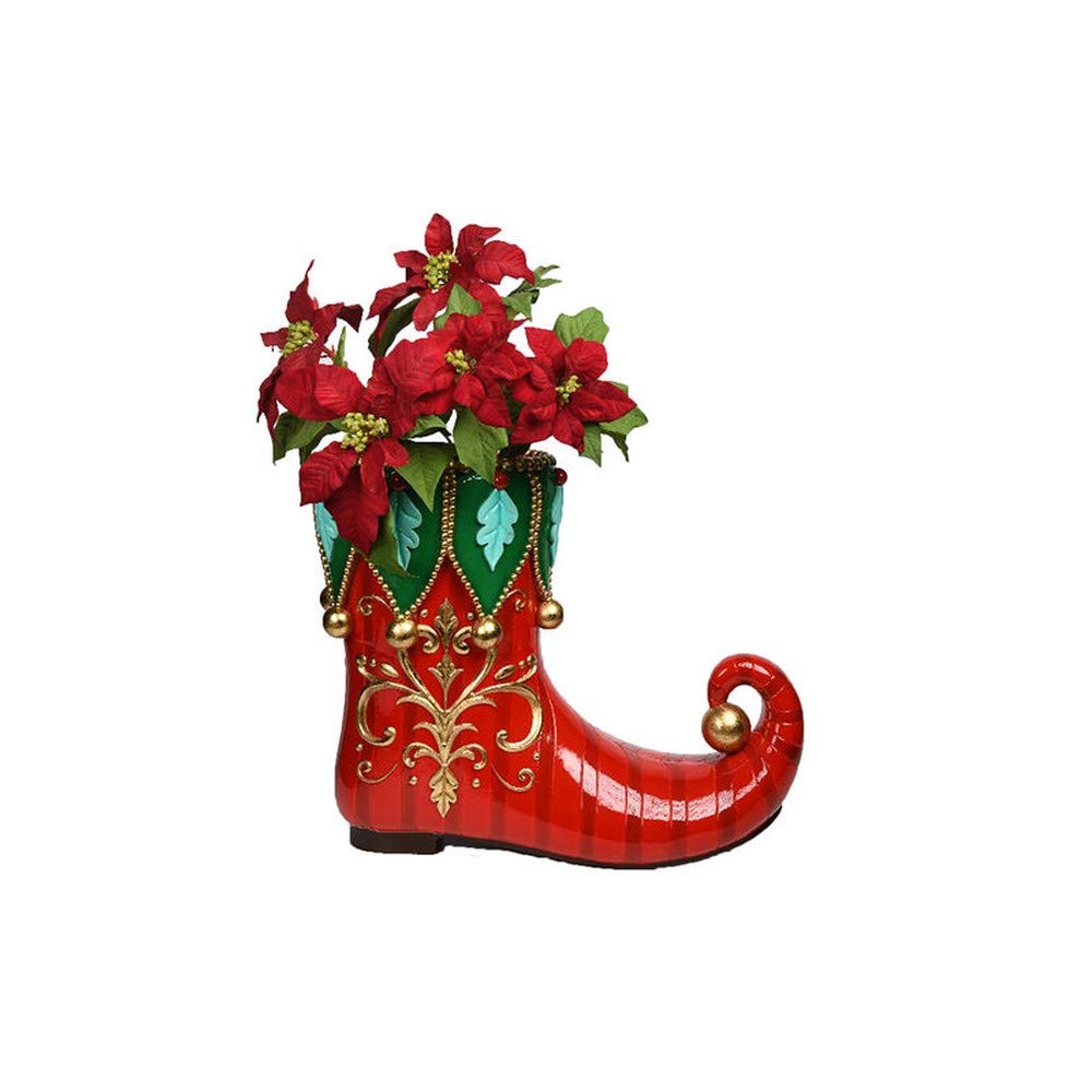 December Diamonds Christmas Carousel Elf Shoe Planter Figurine Home Decor