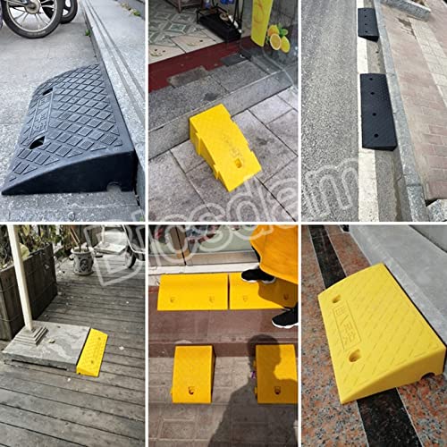 Rampa para bordillo WORDFUN, rampa ligera antideslizante para puertas, rampas de umbral de plástico de 7 a 13 cm, para entrada de vehículos, sillas de ruedas, aceras, automóviles, scooters, bicicletas y motocicletas miniatura 6