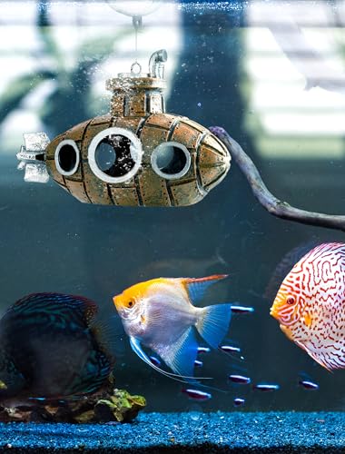 image for SARDVISA Floating Fish Tank Decoration, Little Cute Retro Submarine Aq