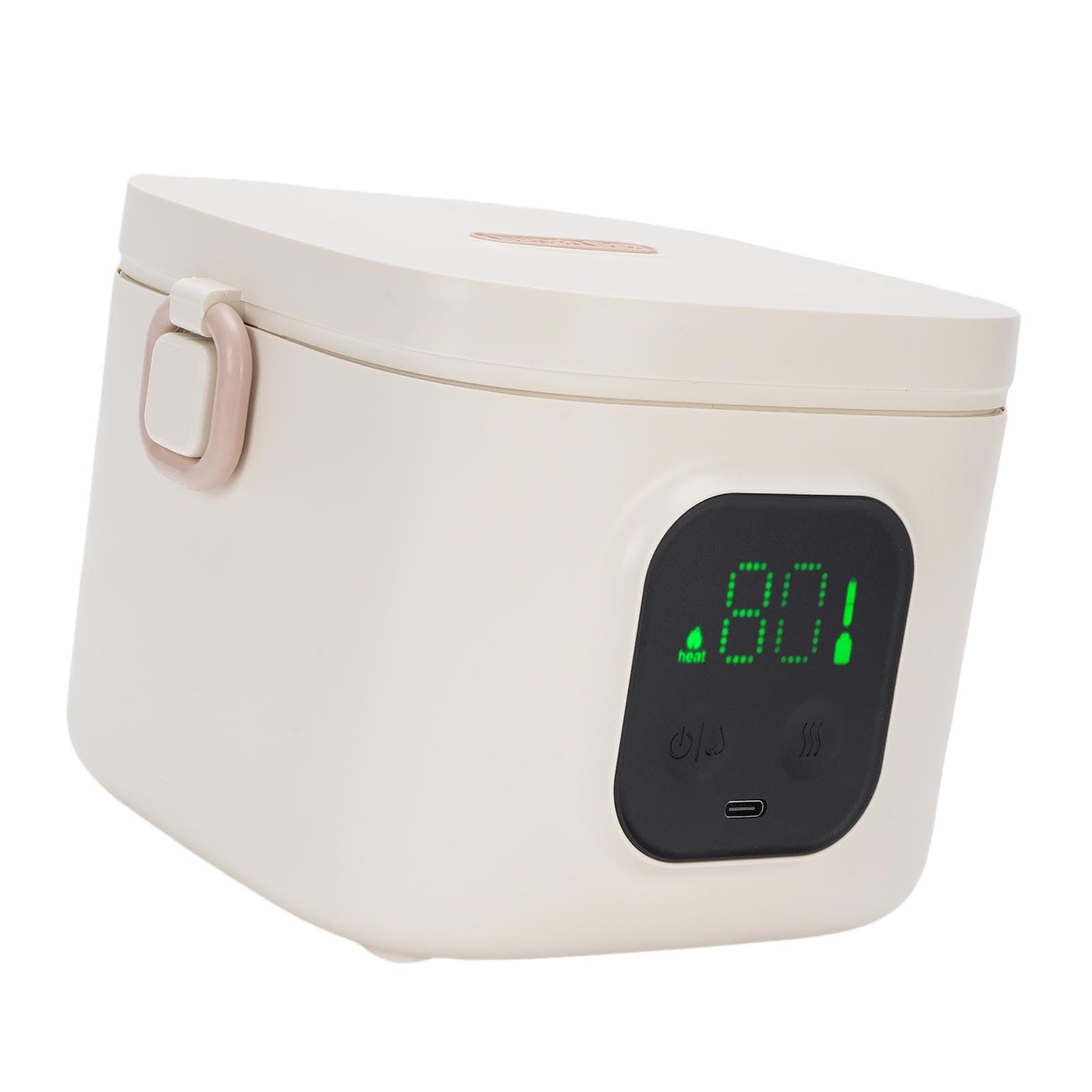 Portapranzo Elettrico Senza Fili, Scaldavivande Autoriscaldante Ricaricabile da 30 W con Contenitore da 800 Ml per Ufficio Viaggi