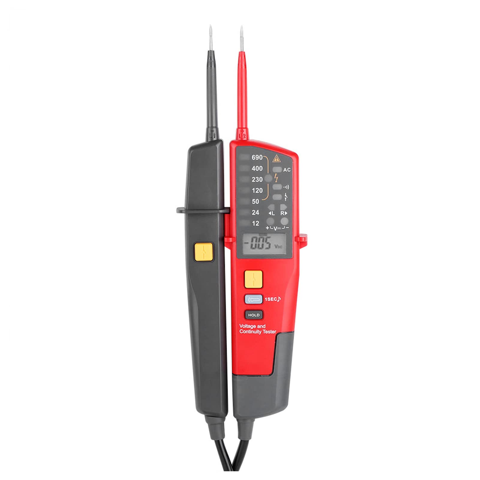 Hyuduo Tester Ciągłości Napięcia UT18C, Miernik Napięcia z Automatycznym Zakresem i Wyświetlaczem LCD, Testowanie AC DC do 690 V dla Elektryków i Użytkowników Domowych