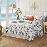 Tommy Bahama - Queen Comforter Set, Cotton Bedding with Matching Shams & Bedskirt, All Season Home Decor (Birdseye View Blue, Queen)