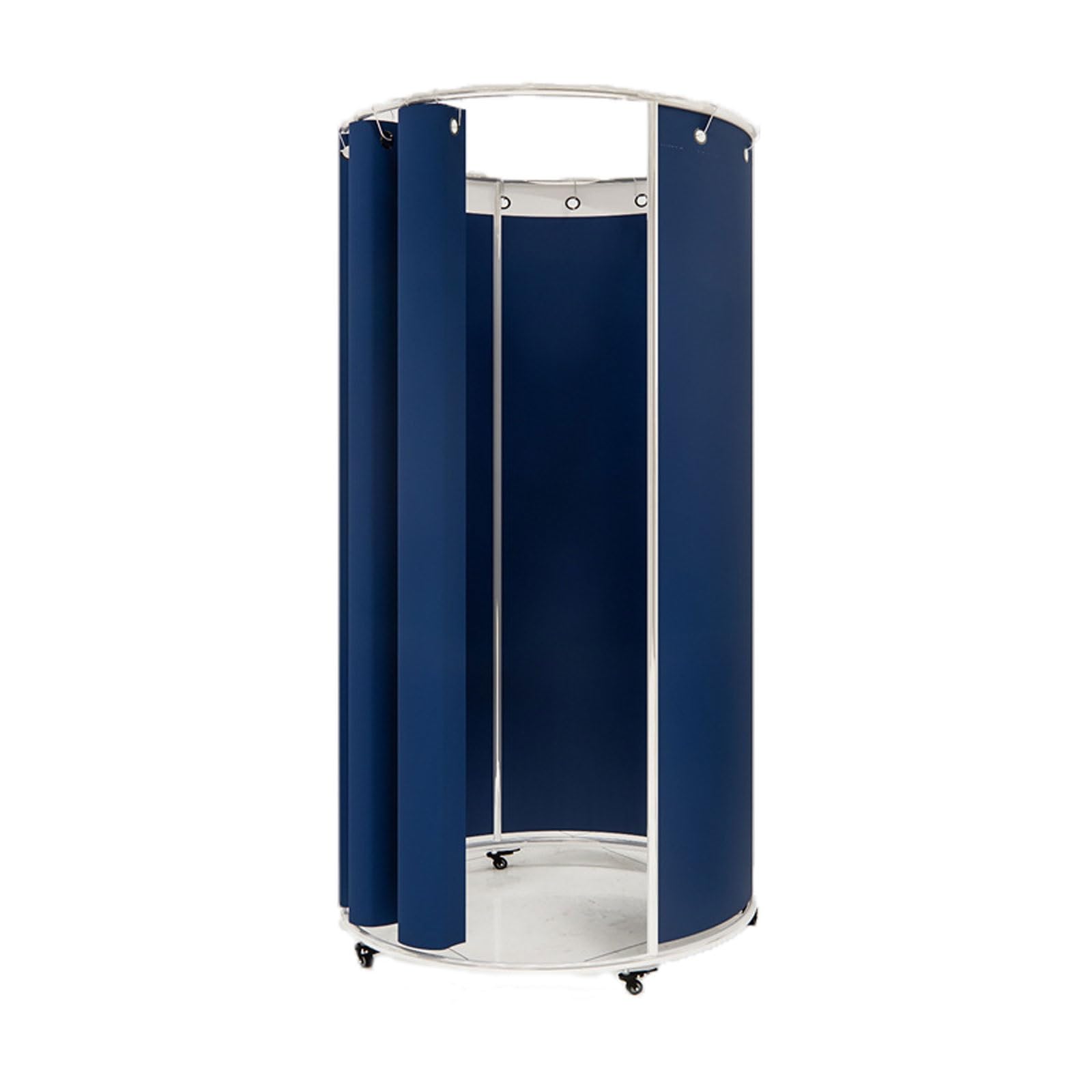 Cabine d'essayage temporaire sur roulettes et gain de place bicolore