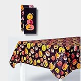 Kitchen Set - 2-Pieces Spooky Cotton Towels & Festive Easy-Care Tablecloth - Perfect for Haunting Dining, Safe & Durable, Pumpkin, Web. (red) Sale Hyde & EEK! Boutique