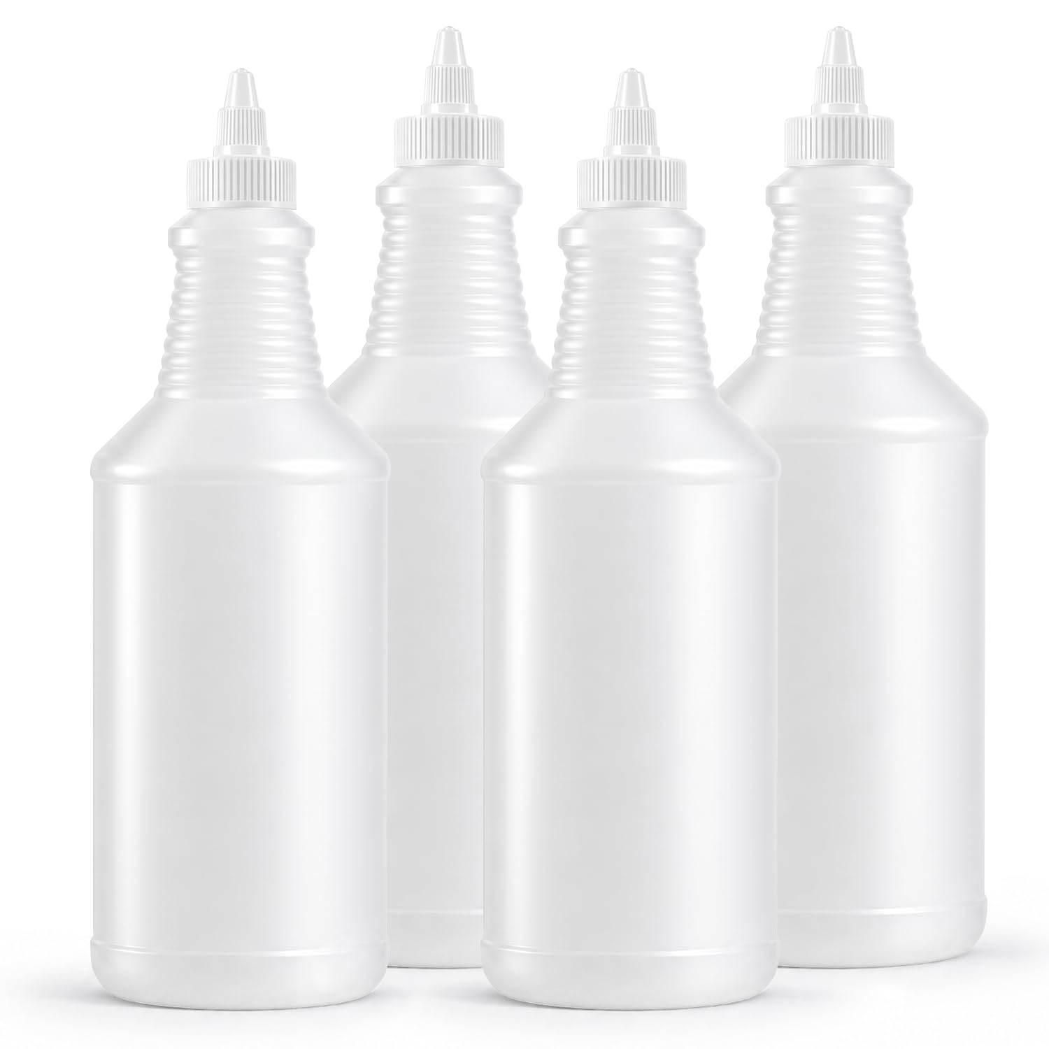 Bar5F 24 oz Condiment Squeeze Bottles, Genuine Yorker Caps, 4-Pack