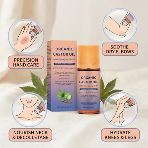 Anti Aging Castor Oil with Rose Quartz Roller Ball - image 6