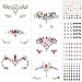 10 Feuilles Strass Visage Gemmes Autocollants Visage à Paillettes Bijoux Sirène Tatouages Temporaires Yeux Visage Corps Autocollants Larmes Cristal Pierres Précieuses (Style Arc-en-Ciel)