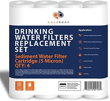 5 Micron 10 x 2.5 Sediment Water Filter Replacement - 4 Pack