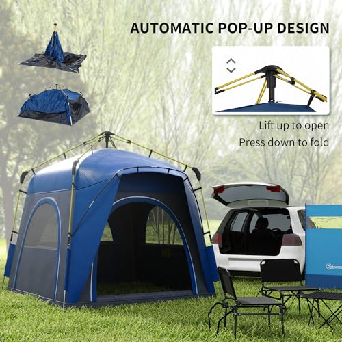 Carpa instantánea para 4 personas color azul miniatura 4