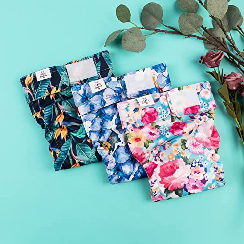 Image of CuteBone Washable Dog Diapers Female No Tail Hole 3 Pack Reusable Doggie Period Training Pants for Docked-Tail Frenchie French Bulldog Boston Terrier Without Tail WWD04S