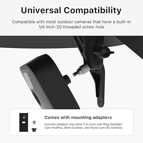 Miniatura 5 de Holicfun Cubierta de protección para cámara de seguridad para exteriores resistente a la intemperie, soporte de pared, universalmente compatible con