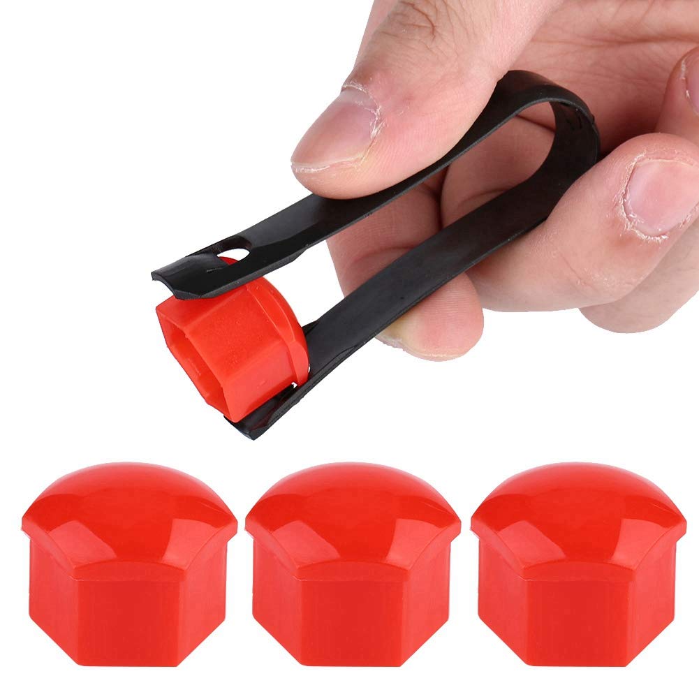 20 Stuks Wielmoer Covers, 17 Mm Moer Auto Wiel Auto Hub Schroef Bescherming Anti-Diefstal Cover Wielmoer Caps Met Removal Tool Set Vervanging(Zilver
