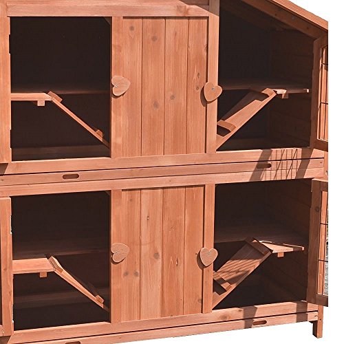 Melko Hasenstall Kleintierhaus 4 Etagen, 113 x 128 x 55 cm, aus Holz, braun, inkl. 4 Rampen – Bild 4