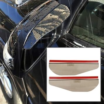 Automaze 3R 1 Pair Side Mirror Rain Blades Car Back Mirror Eyebrow Rain Cover (Black)