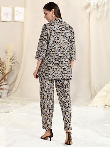 Image of MIRCHI FASHION Women's Co-Ords Kurta Set Cotton Floral Printed Kurta with Plazzo