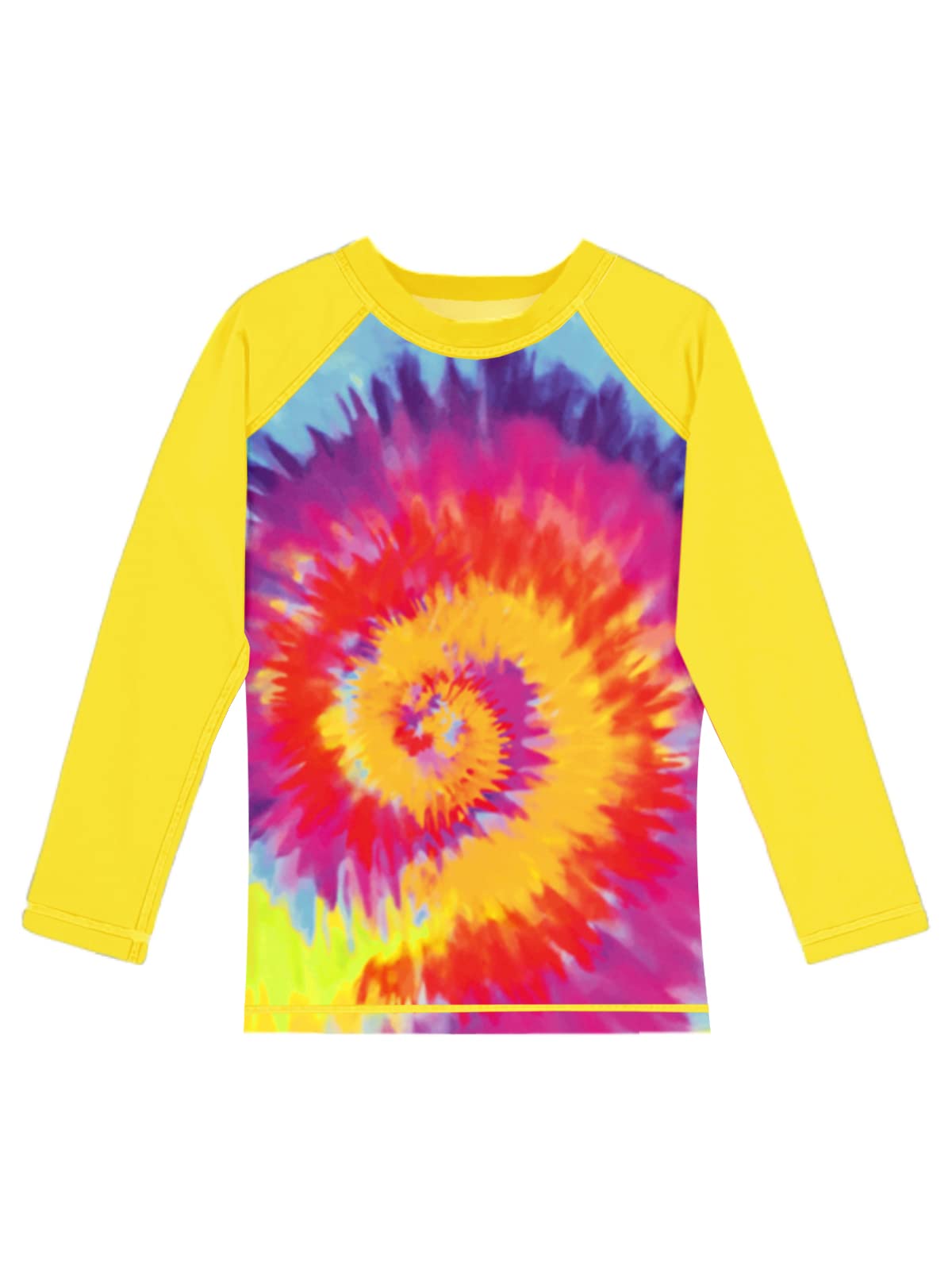 Remimi Unisex Kids Rash Guard Long Sleeve SPF 50+ Tie Dye Sun Shirt 3-12 Years
