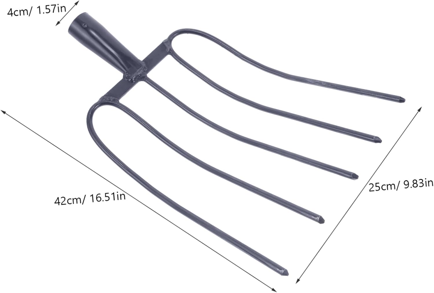 Mikikit Practical Agricultural Fork for Manure Management and Lawn Maintenance Rural Areas Multi-Functional Handheld Tool for Efficient Grass and Soil Clearing