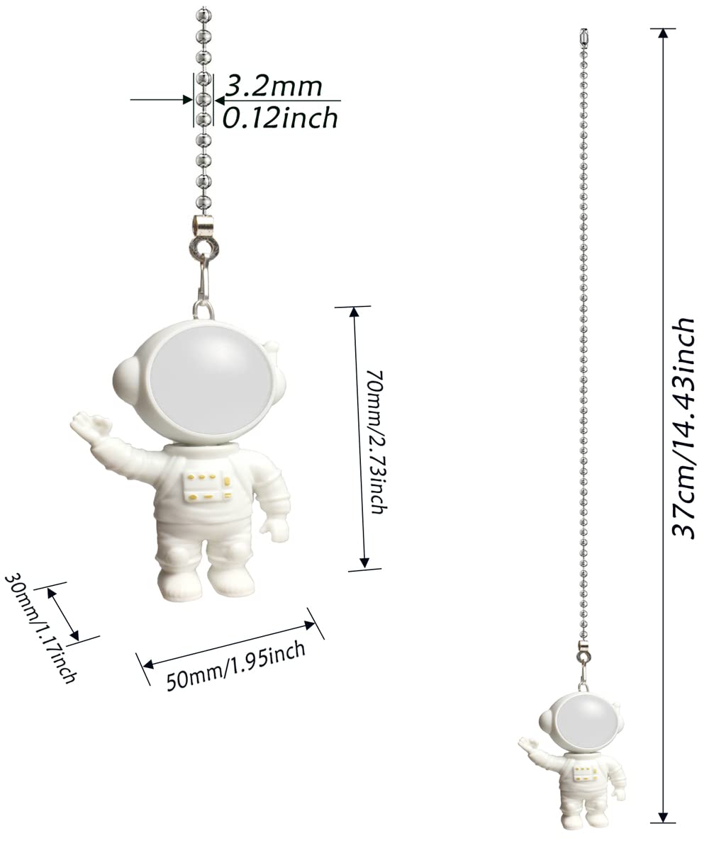 ELFCAB Ceiling Fan Pull Chain Set 4pcs 3mm Diameter Beaded Ball 12