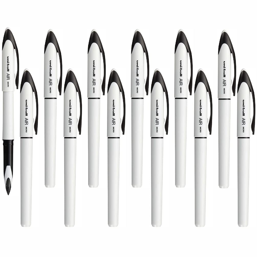 12 x Uni-Ball Air Rollerball Pen, Black, 1 count (Pack of 12)