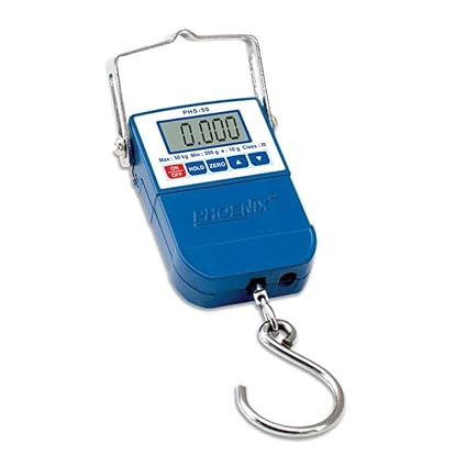 PHOENIX Hanging Weighing Scale with 50 kg Capacity and LCD Display with Backlight (Blue)