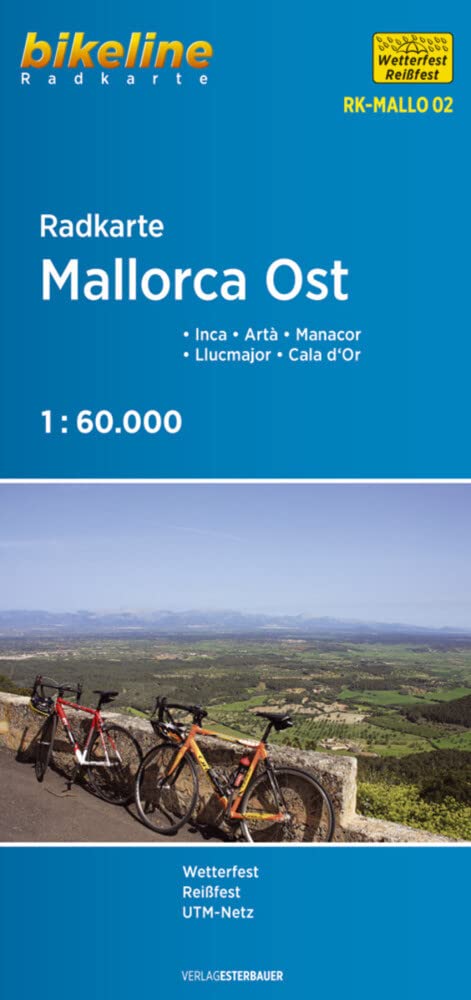 Mallorca East cycle map GPS wp: Inca - Artà - Manacor - Llucmajor - Cala d'Or (Radkarten)