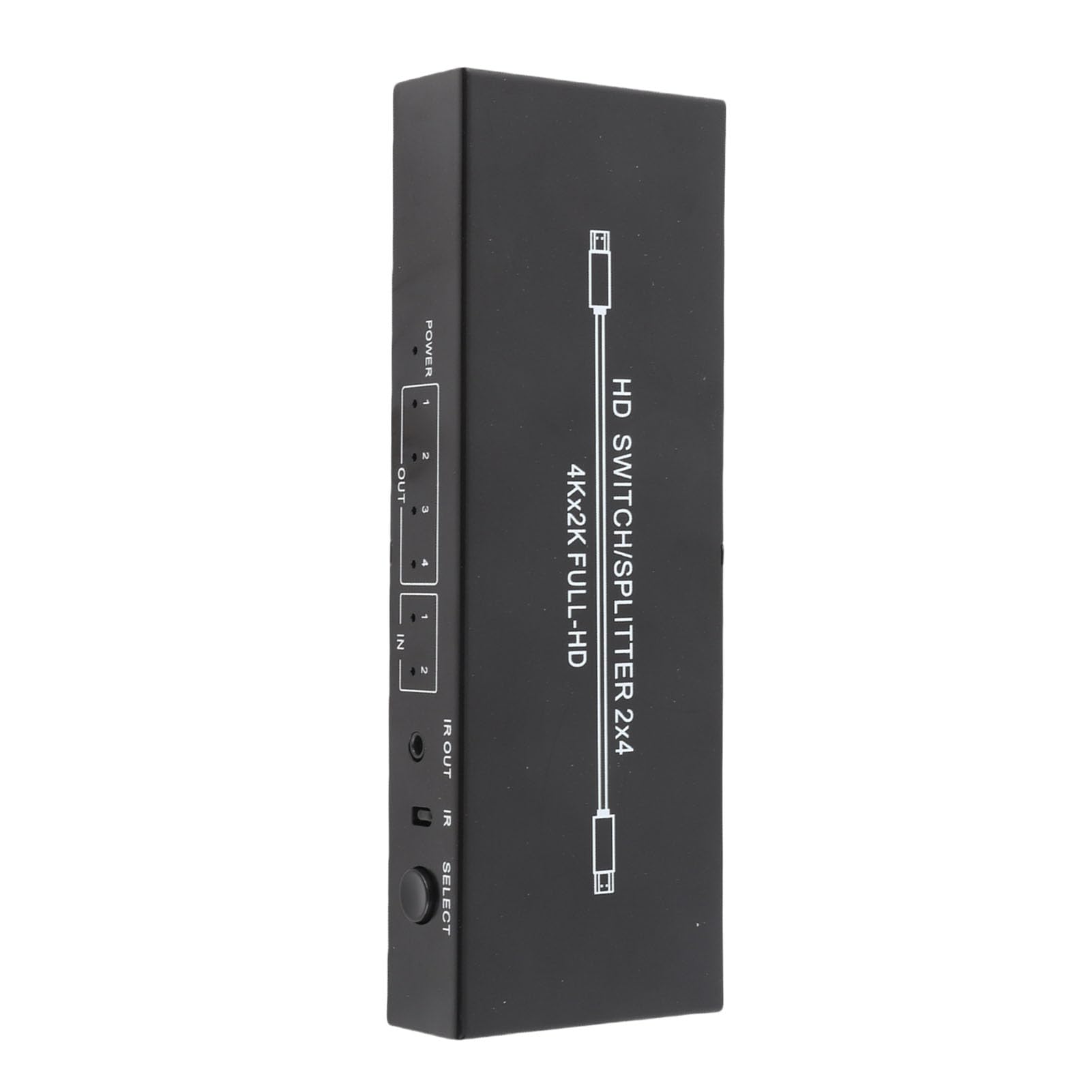 Splitter HDMI 2 in 4 Uscite, Switcher 4K HD con Telecomando, Alta Risoluzione 3840 X 2160, per Laptop, Console di Gioco, Monitor, TV e Proiettori (Spina europea)