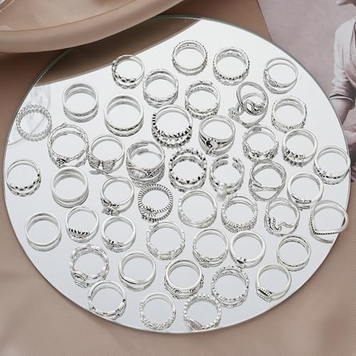 Image of YEEZII Gold Knuckle Ring Set for Women, Boho Stackable Finger Midi Rings