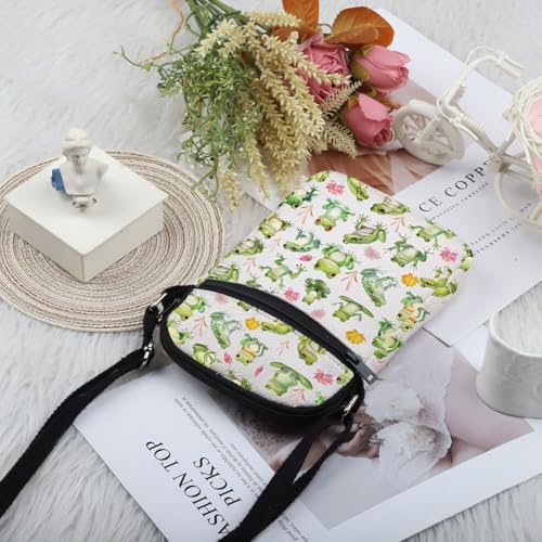 PWHAOO Frog Lover Gift Cute Frog Design Crossbody Bag Frog Design Travel Bag Frog Owner Gift4