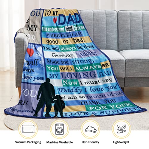 Image of American Trends Gifts for Dad, Gift Throw Blanket Birthday Gifts for Dad from Daughter or Son, I Love You Dad Blanket Dad Gift Blanket M