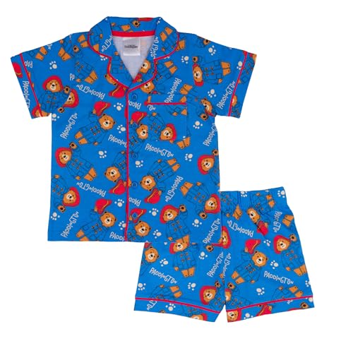 Paddington 100% Cotton Button Up Short Sleeved Pyjama Set Paddington Bear 2-3 Years: 98cm Blue