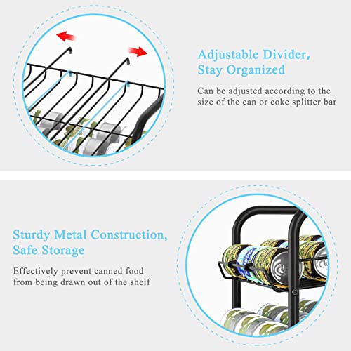 Vrisa Can Organizer For Pantry 7-Tier Can Rack Organizer Metal Can Storage Dispenser Rack Holds Up To 84 Cans For Canned Food Kitchen Cabinet Or Pantry Shelf Black #TOP2