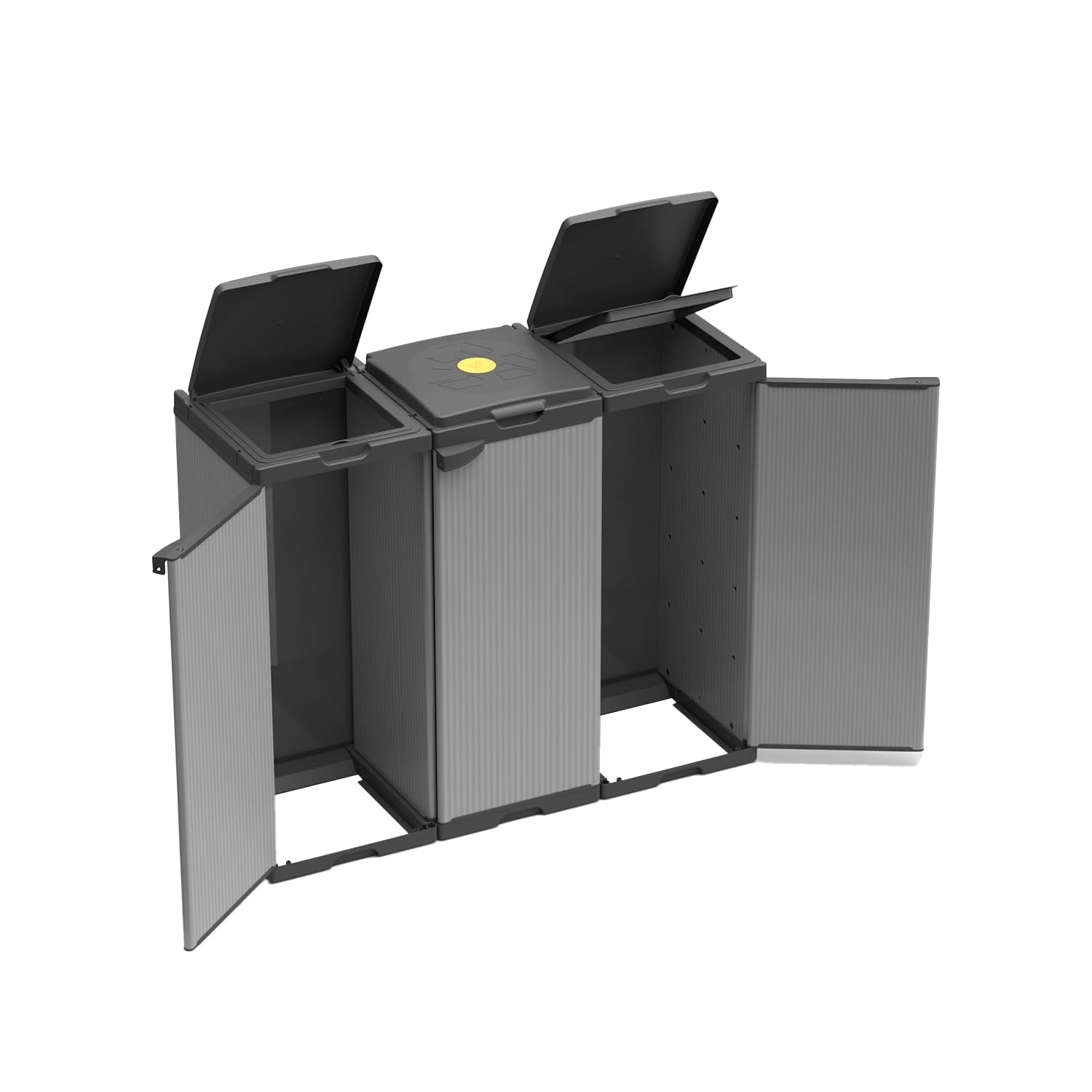 Avilia Mobile Portasacco Tris per Rifiuti 80L - Resina PVC Rinforzata, Resistente alle Intemperie, Ideale per Interni/Esterni - Funzionale per Raccolta Differenziata Domestica
