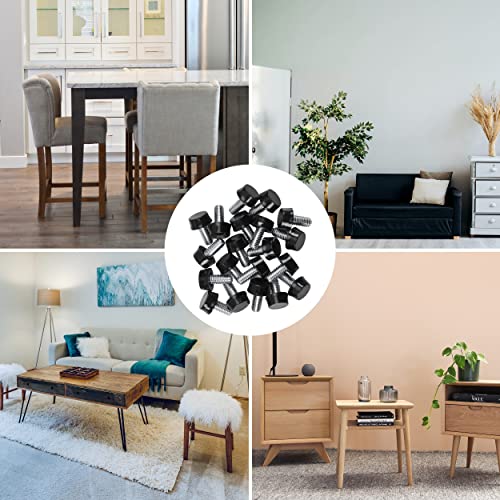 Mildwoo M8 Thread Adjustable Furniture Levelers Screw In Threaded, Galvanized Steel Screw Foot Levelers Screw On Furniture Glide Leveling For Table, Chair, Furniture Legs, 20 Pcs Pack #TOP4