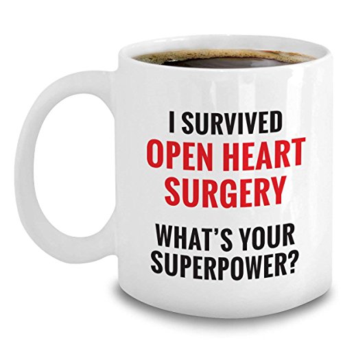 Gifts for Open Heart Surgery - I Survived Open Heart Surgery Mug - Funny Surgery Recovery Gifts