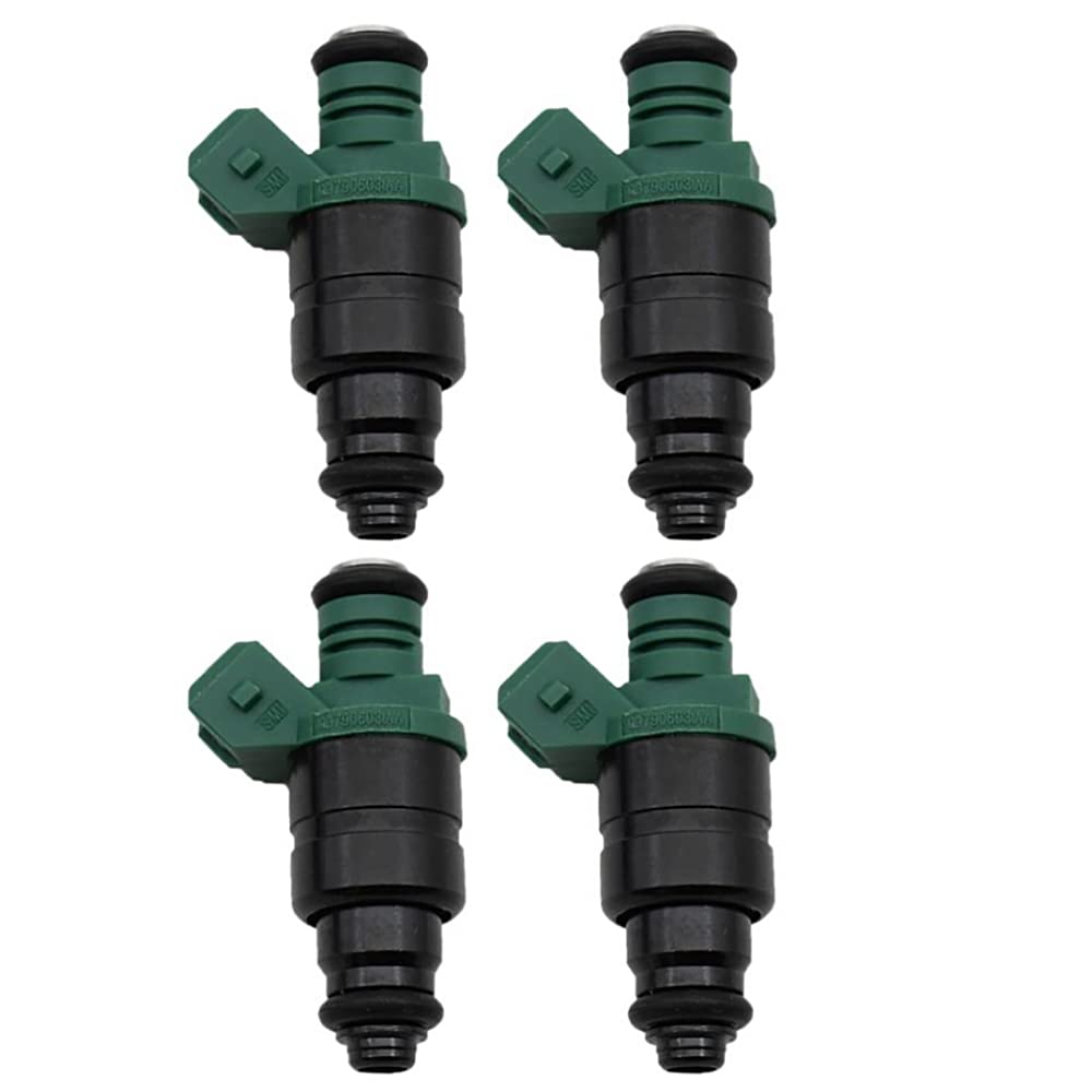Riloer 4pcs motor de reemplazo de inyectores de combustible, compatible con AUD1 S-EAT S-Koda V0LKSWAGEN, número de pieza 037906031AA, negro + verde