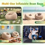 WLIVE 2 Pcs Inflatable Bean Bag, No Filler, for Kids Adults, Beige*2 - Image 7