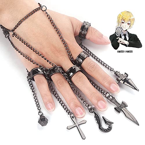 Anime HXH Kurapika Charm Bracelet - Anime HXH Cosplay Five Finger Rings Bracelet For Women Men - Best Stuff for Collection Jewelry Halloween Cosplay Gifts2