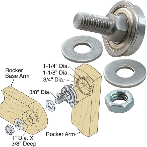 3/8" x 1-1/8" Glider/Rocket Bearing Assembly Only Steel Platte River 1 Each