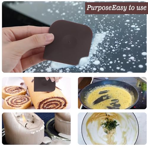 Image of 5 Pcs Plastic Pan Pot Scraper Food Pan Dish Scraper Tool Set Nylon Non-Scratch Polycarbonat Skillet Cleaner Sturdy Kitchen Tool For Pots And Pans