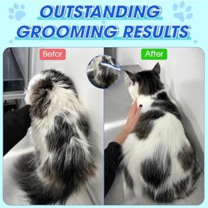 Dog Comb to Remove Tangles and Knots, Cat Comb with Stainless Steel Teeth and Non-Slip Handle, Dog combs for grooming matting for Long Haired Dog, Cat and Other pets. (Style 1)