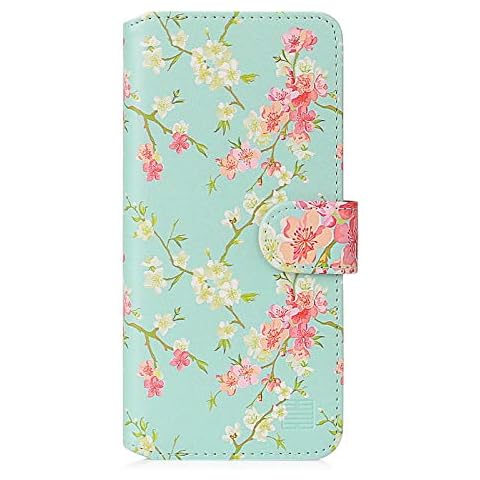 32nd Floral Series 2.0 - Design PU Leather Book Wallet Case Cover for Motorola Moto G8, Designer Flower Pattern Wallet Style Flip Case With Card Slots - Spring Blue Cover