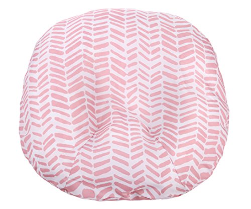 Image of Water Resistant Removable Cover for Newborn Lounger | Pink Herringbone Design | Premium Quality Soft Wipeable Fabric | Great Baby Girl Shower Gift (Pink Herringbone)