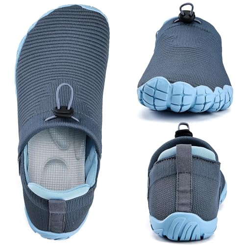 Image of WateLves Water Shoes Womens Mens - Comfortable Lightweight Striped Pattern Barefoot Shoes for Beach Swim Pool Yoga Boating Water Aerobics